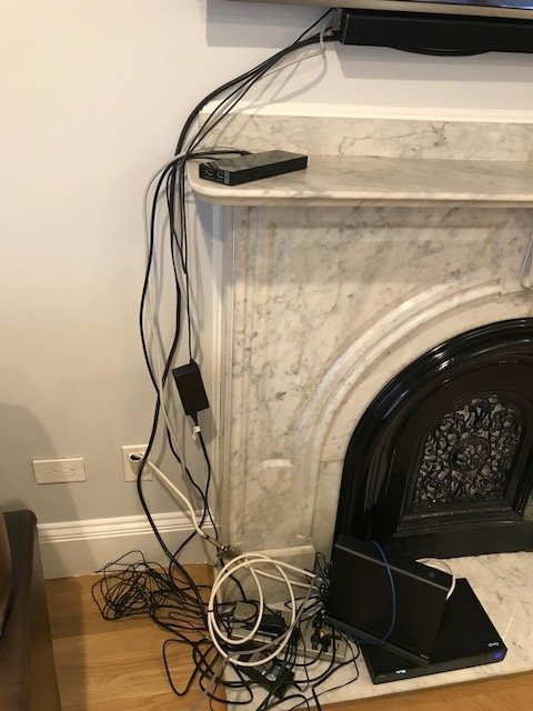 Improper wire management on mounted tv - mr home guy